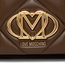 Borsa a Spalla e a Tracolla Trapuntata LOVE MOSCHINO linea Embossed Marrone