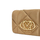 Clutch con Tracolla LOVE MOSCHINO in Tessuto Soft color Sabbia