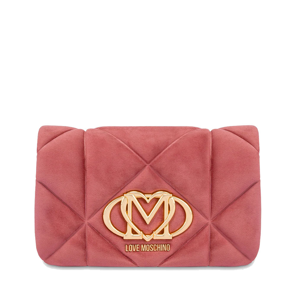 Clutch con Tracolla LOVE MOSCHINO in Tessuto Soft Rosa Antico