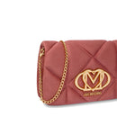 Clutch con Tracolla LOVE MOSCHINO in Tessuto Soft Rosa Antico