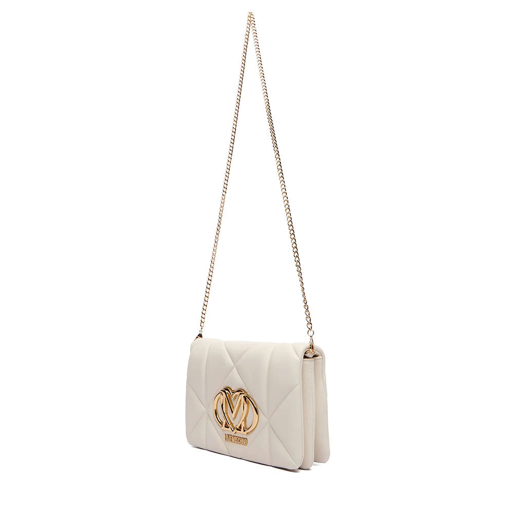 LOVE MOSCHINO QUILTED LINIE
Clutch mit Schultergurt Geprägte Elfenbein
