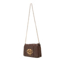 Clutch Trapuntata con Tracolla LOVE MOSCHINO linea Embossed Marrone