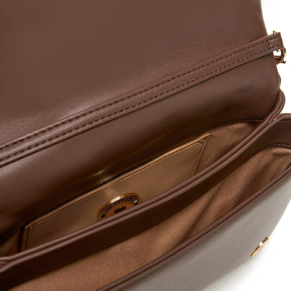 Clutch Trapuntata con Tracolla LOVE MOSCHINO linea Embossed Marrone
