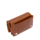 Gesteppte Clutch mit Umhängeriemen LOVE MOSCHINO Modell Embossed in Kastanienbraun