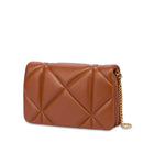 Gesteppte Clutch mit Umhängeriemen LOVE MOSCHINO Modell Embossed in Kastanienbraun
