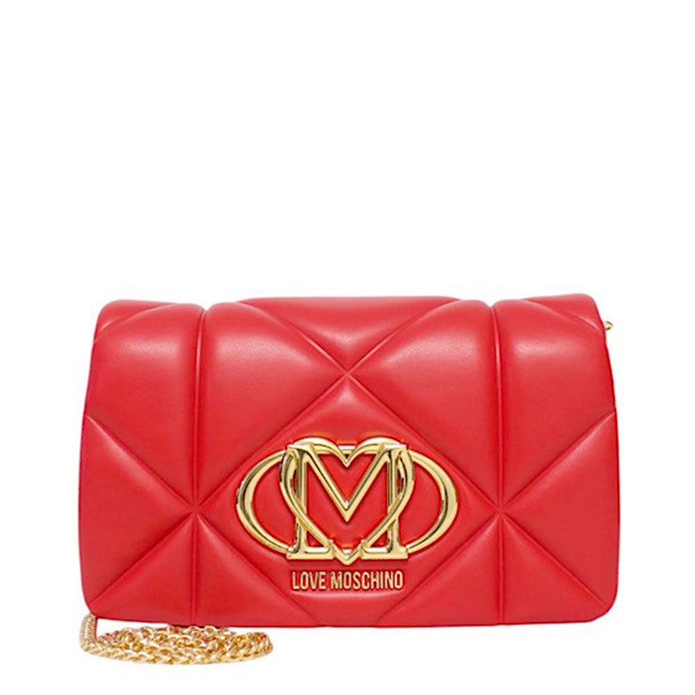 Clutch Trapuntata con Tracolla LOVE MOSCHINO linea Embossed Rosso