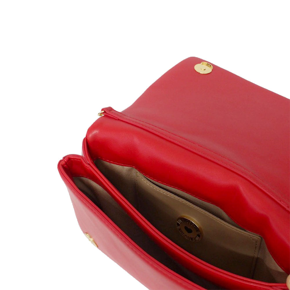 Clutch Trapuntata con Tracolla LOVE MOSCHINO linea Embossed Rosso