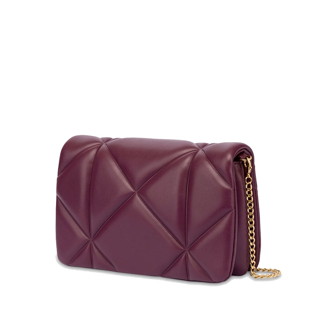 Clutch Trapuntata con Tracolla LOVE MOSCHINO linea Embossed color Vino