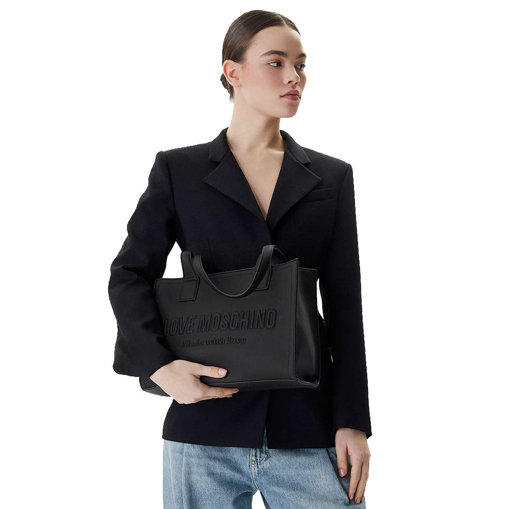 Shopping Bag Donna LOVE MOSCHINO in Ecopelle Nera