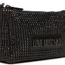 LOVE MOSCHINO Damen Clutch Bag Bling Bling Schwarze Linie mit Strasssteinen