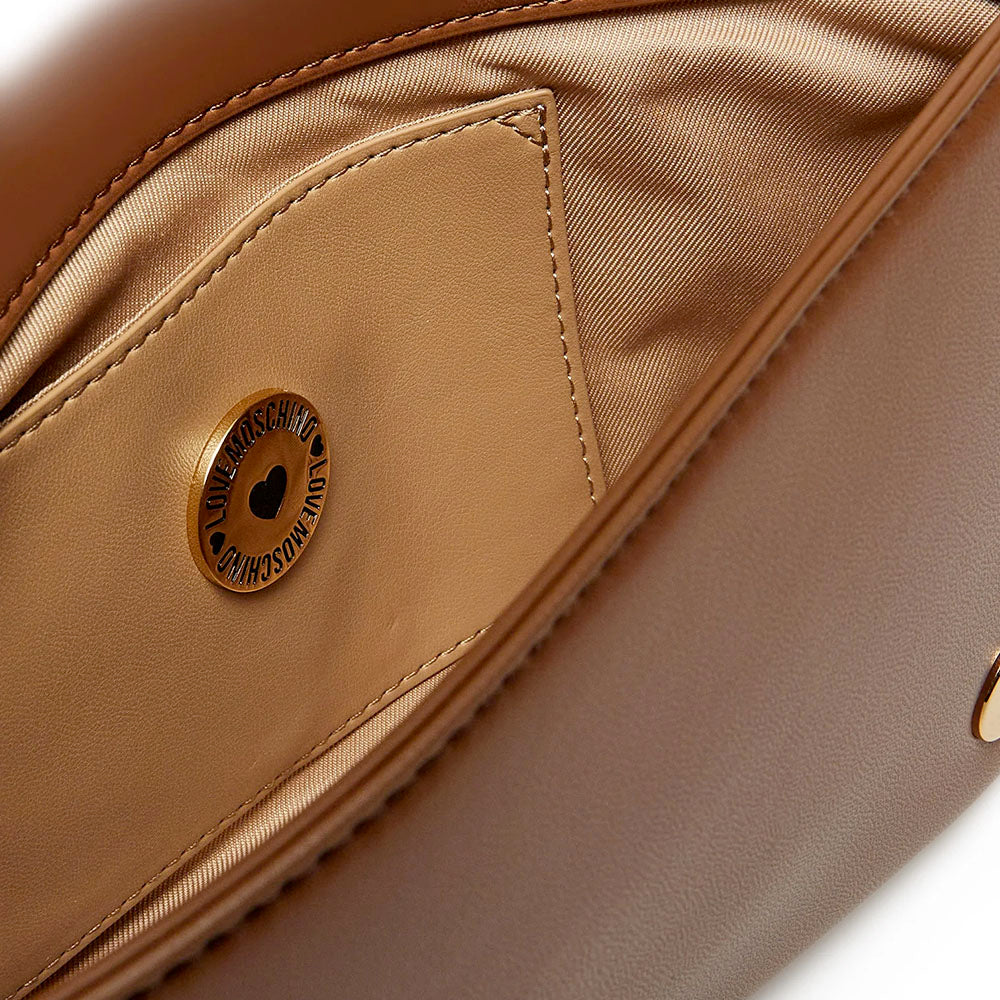 Borsa Donna a Spalla con Tracolla LOVE MOSCHINO linea Jewel color Cammello
