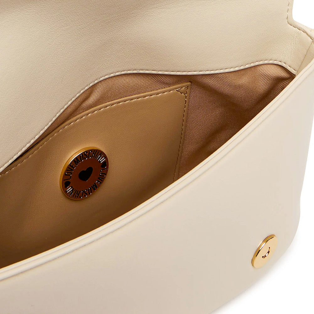 Borsa Donna a Spalla con Tracolla LOVE MOSCHINO linea Jewel Avorio