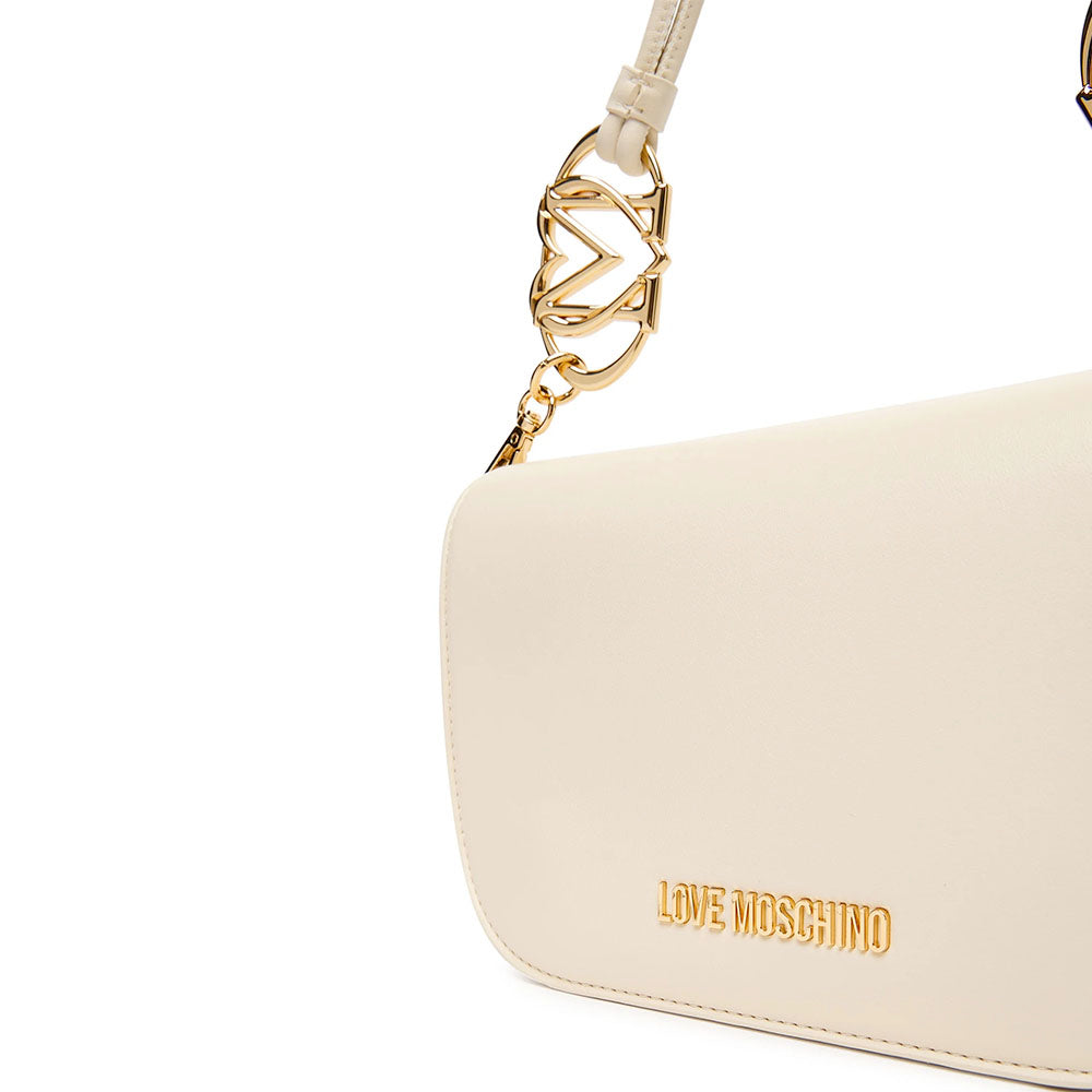 Borsa Donna a Spalla con Tracolla LOVE MOSCHINO linea Jewel Avorio