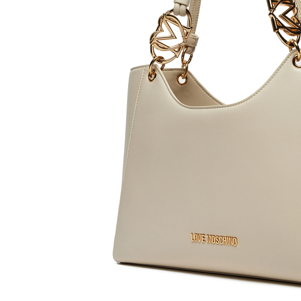 LOVE MOSCHINO Shopping Bag der Jewel line in Elfenbein