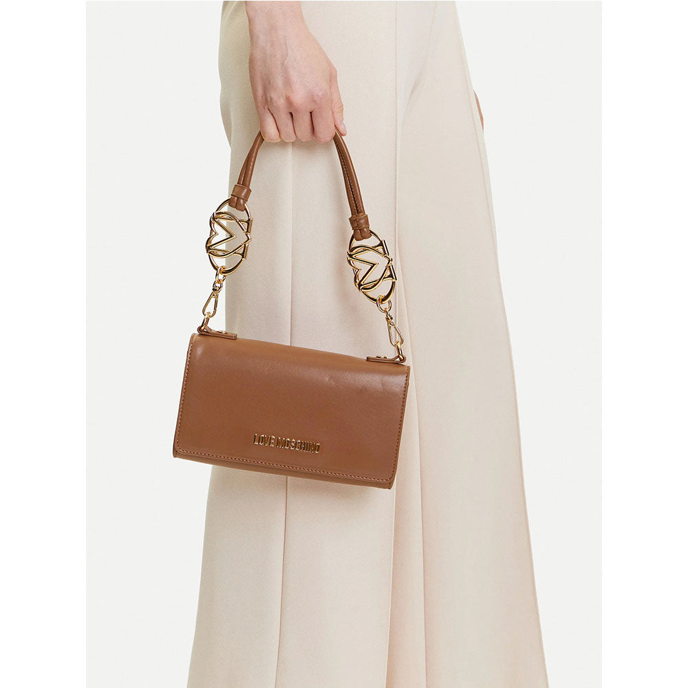 Borsa Donna a Spalla LOVE MOSCHINO linea Jewel color Cammello
