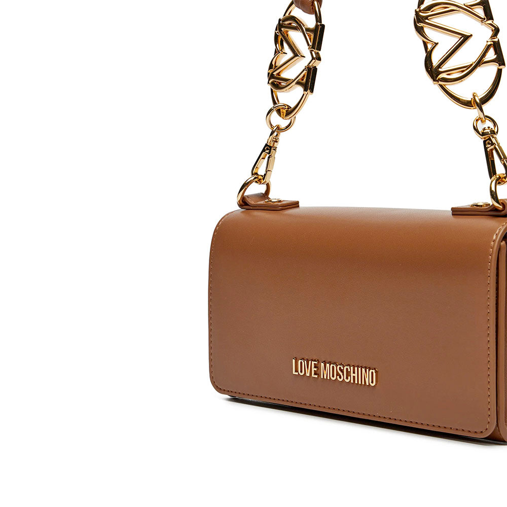Borsa Donna a Spalla LOVE MOSCHINO linea Jewel color Cammello