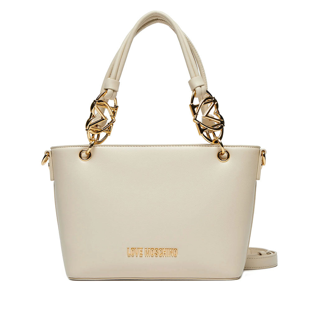 Borsa Donna a Mano con Tracolla LOVE MOSCHINO linea Jewel Avorio