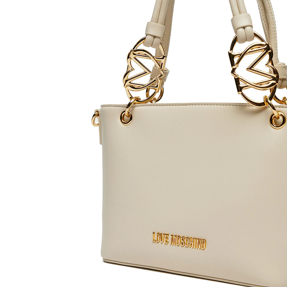 Borsa Donna a Mano con Tracolla LOVE MOSCHINO linea Jewel Avorio