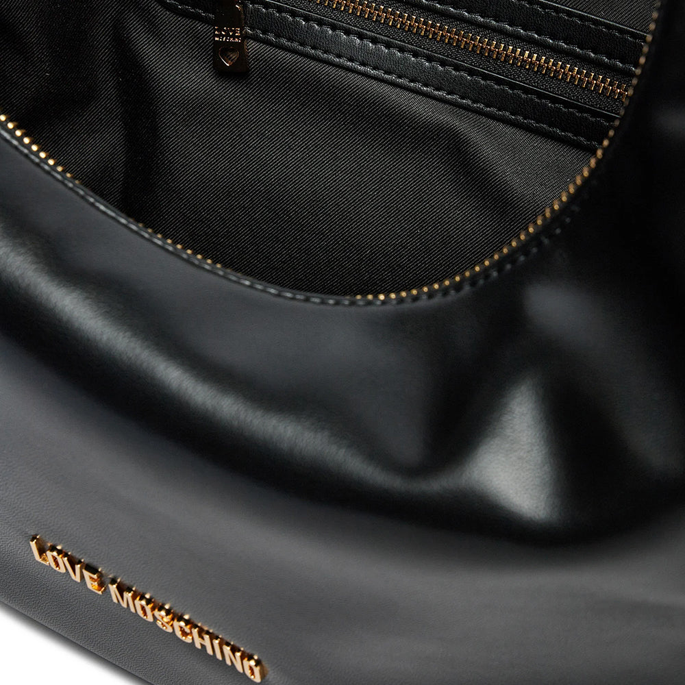 Hobo Bag Asimmetrica LOVE MOSCHINO linea Jewel Nera