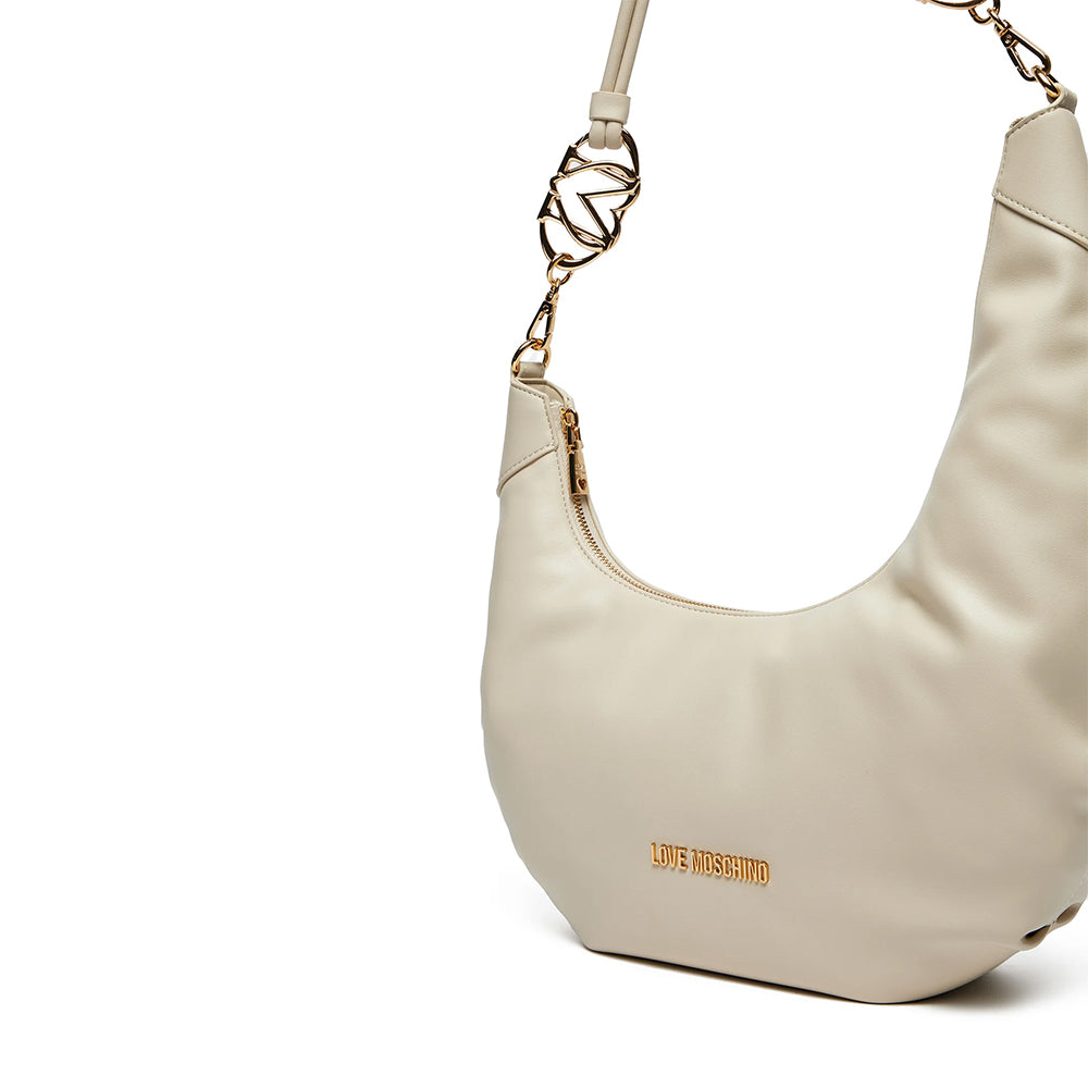 Hobo Bag Asimmetrica LOVE MOSCHINO linea Jewel Avorio