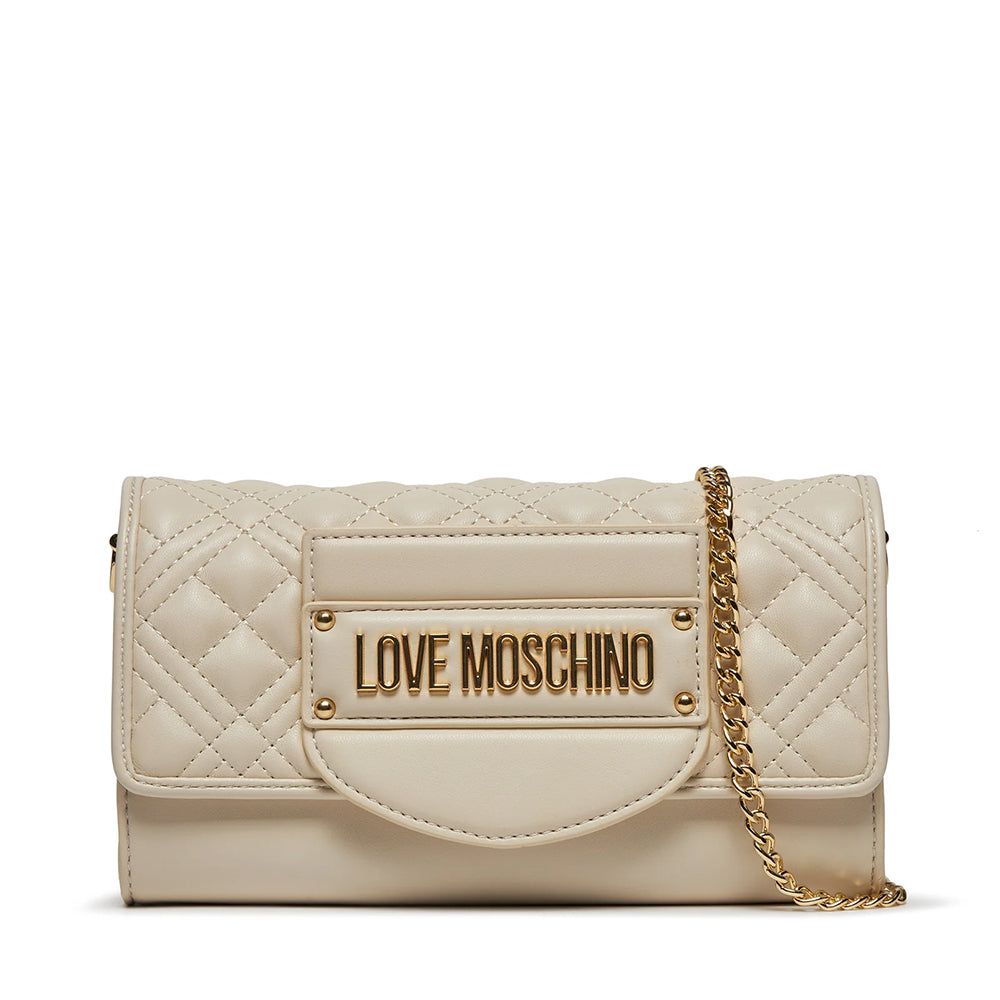 Borsa Donna a Spalla LOVE MOSCHINO linea Quilted Tab Avorio