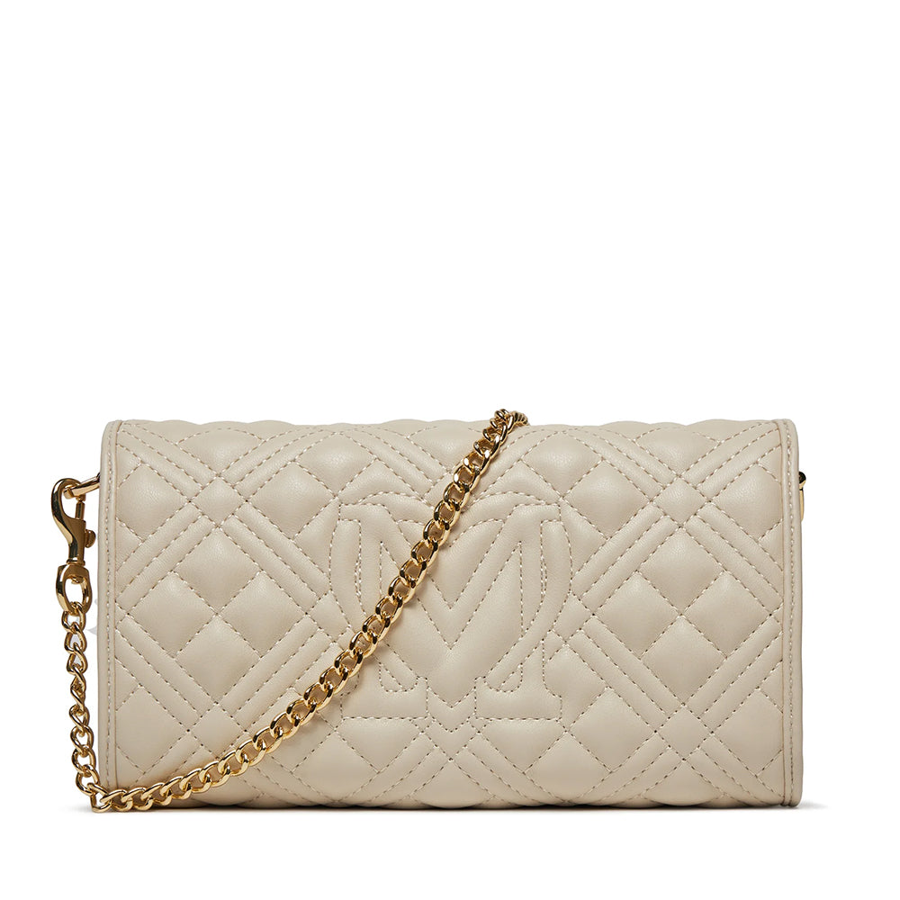 Borsa Donna a Spalla LOVE MOSCHINO linea Quilted Tab Avorio