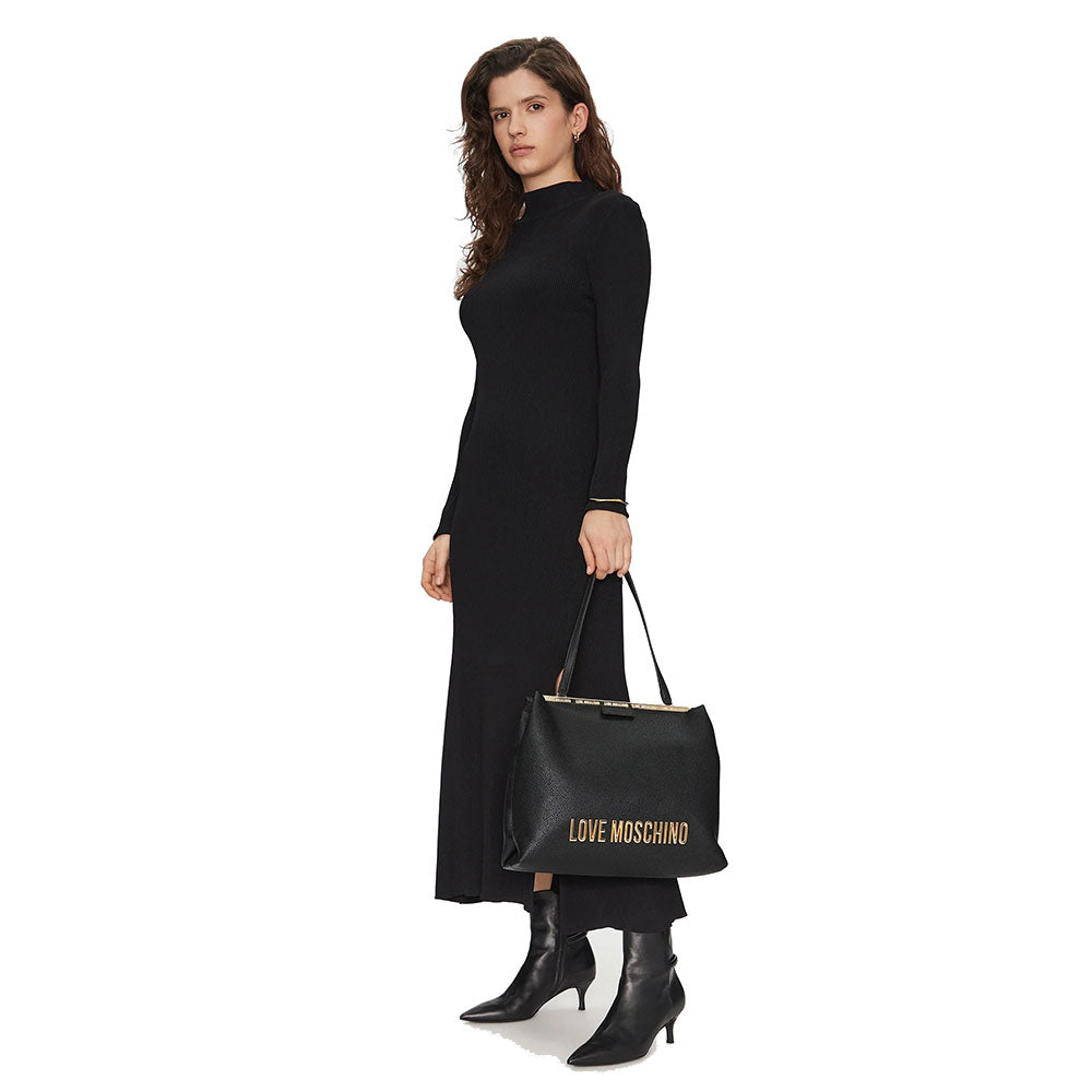 Borsa a Spalla LOVE MOSCHINO linea Lettering Logo Nero