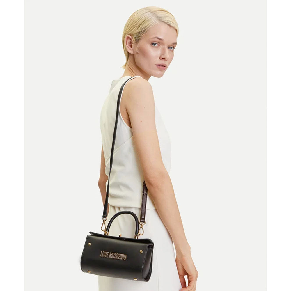 Bauletto Mini a Mano LOVE MOSCHINO linea Lettering Logo Nero