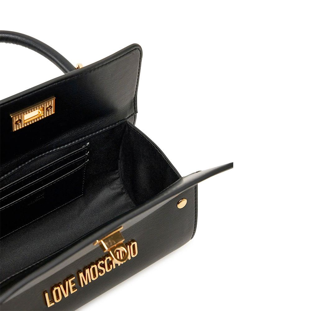 Bauletto Mini a Mano LOVE MOSCHINO linea Lettering Logo Nero