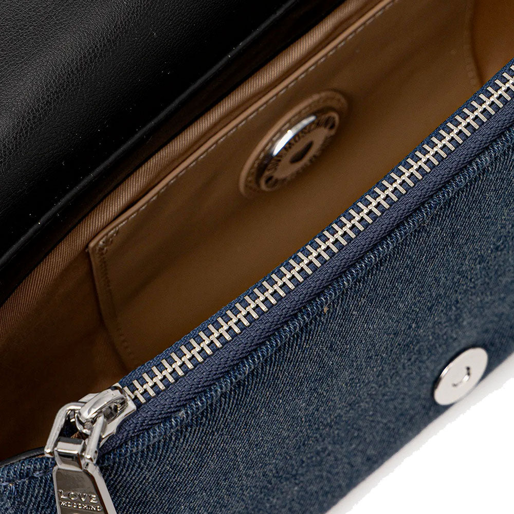 Borsa Donna a Spalla LOVE MOSCHINO in Denim Blu