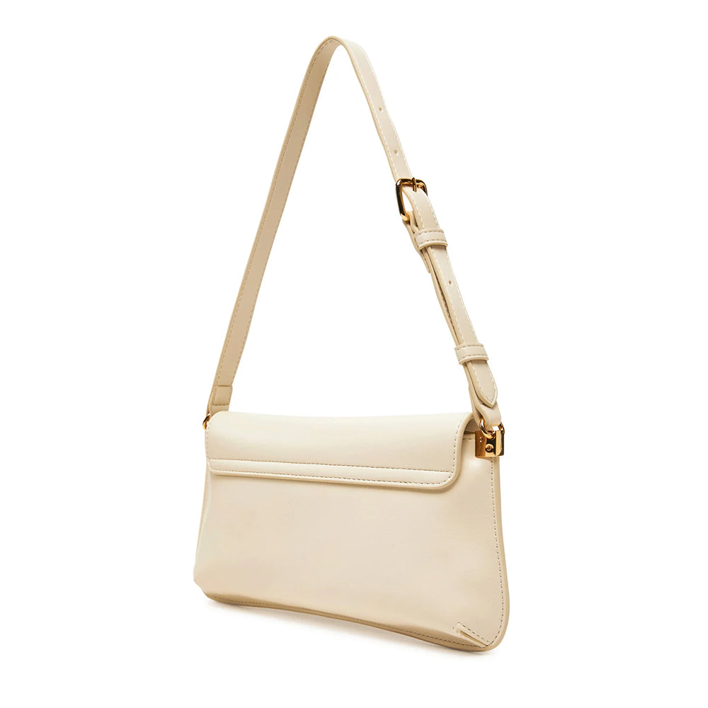 Borsa Piatta a Spalla LOVE MOSCHINO linea Lettering Logo Avorio