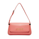 Flache Damen-Schultertasche LOVE MOSCHINO Modell Lettering Logo in Koralle