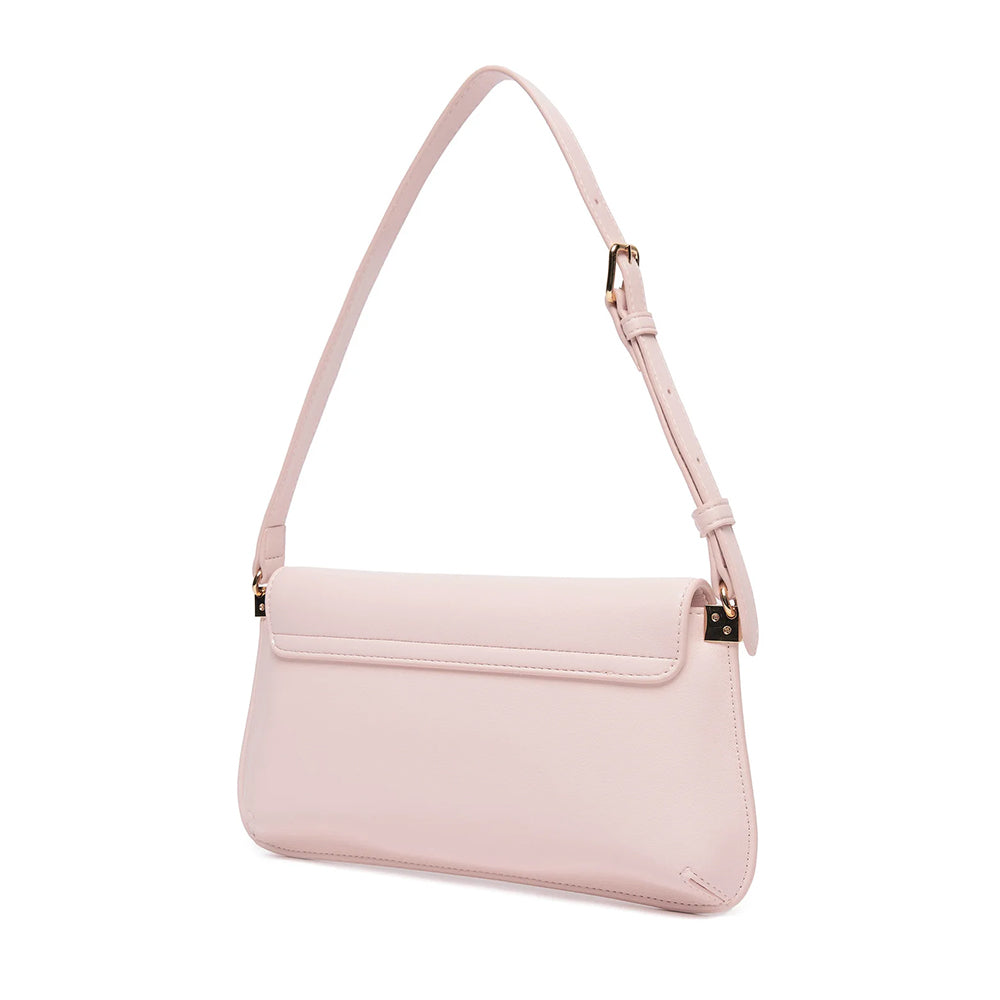 LOVE MOSCHINO 
Flache Schultertasche mit Logo-Schriftzug in Puderrosa