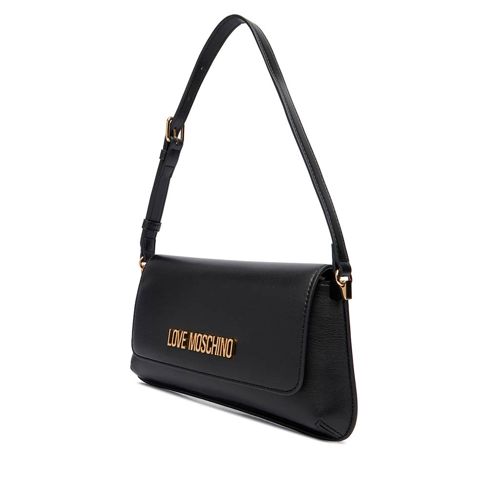 Borsa Piatta a Spalla LOVE MOSCHINO linea Lettering Logo Nero