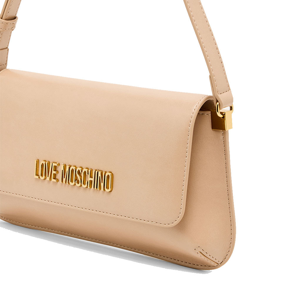 Borsa Piatta a Spalla LOVE MOSCHINO linea Lettering Logo Nude