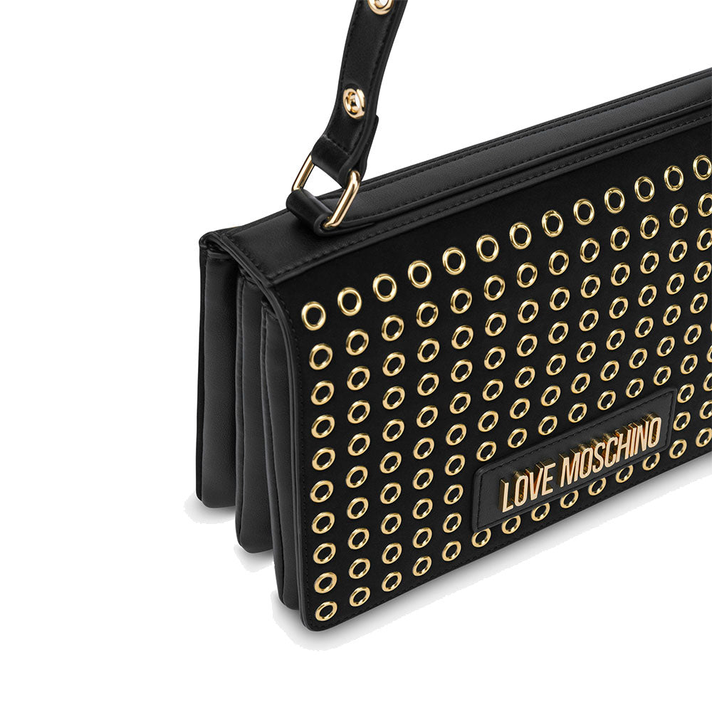 LOVE MOSCHINO Damen Umhängetasche Glam Up Linie Schwarz