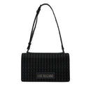 Damen-Umhängetasche LOVE MOSCHINO Glam Up-Linie Schwarz mit Gunmetal-Logo