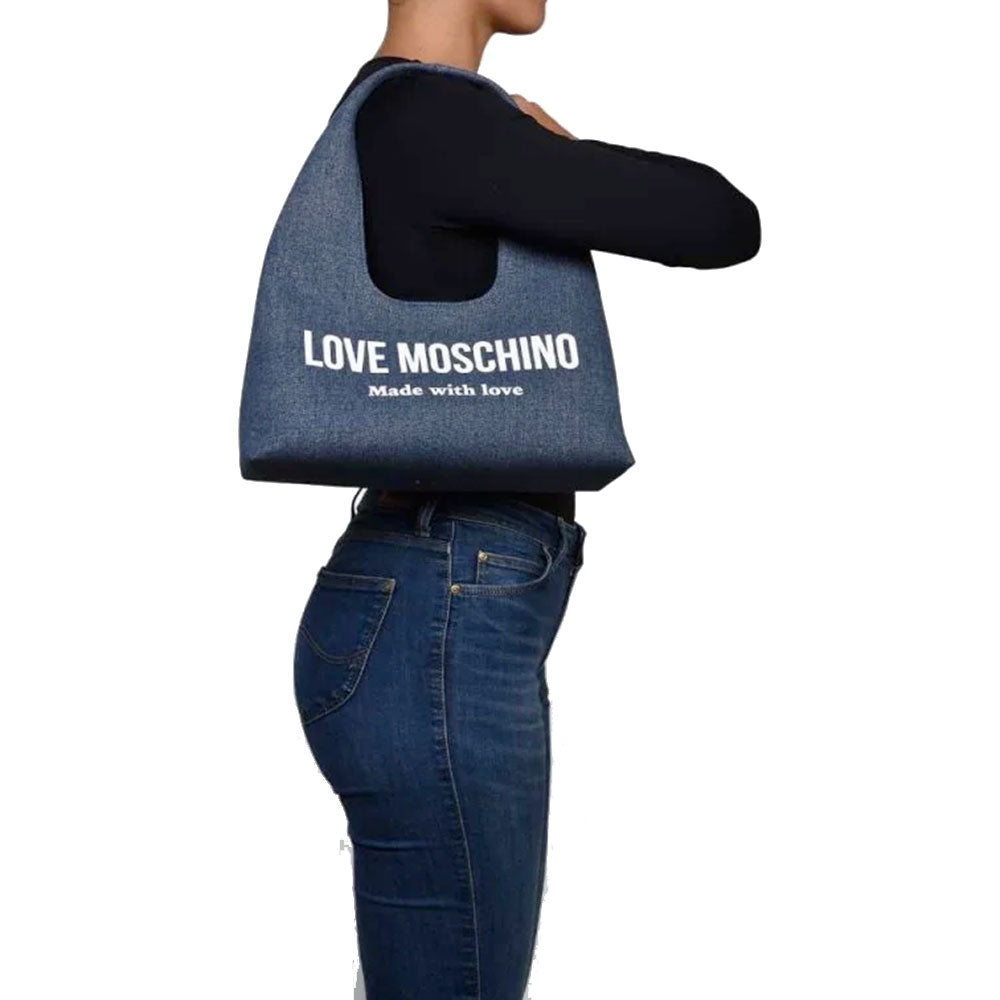 Hobo Bag Donna LOVE MOSCHINO in Denim Blu