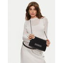 LOVE MOSCHINO GLAM UP LINIE
Damen-Clutch in schwarzem Leder mit Schultergurt und Gunmetal-Logo