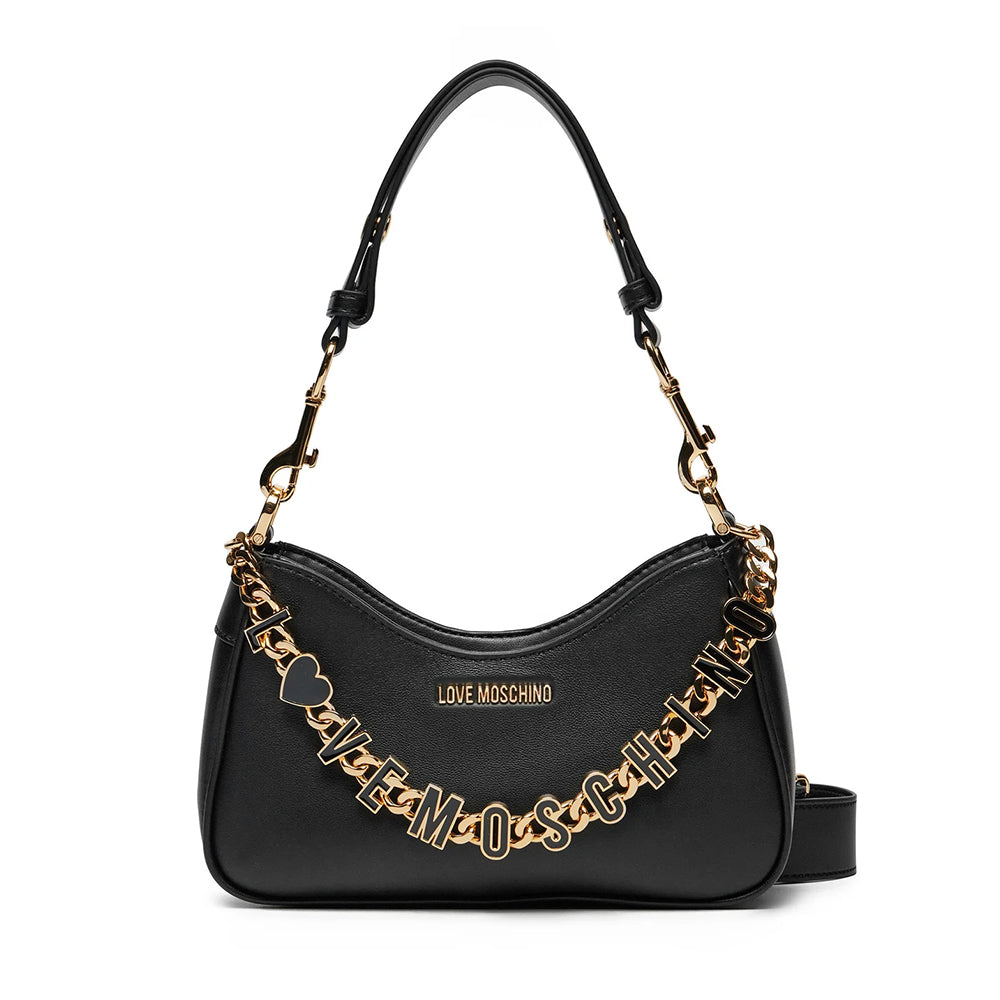 LOVE MOSCHINO Dangling Linie 
Hobo Bag aus schwarzem Leder