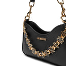 LOVE MOSCHINO Dangling Linie 
Hobo Bag aus schwarzem Leder
