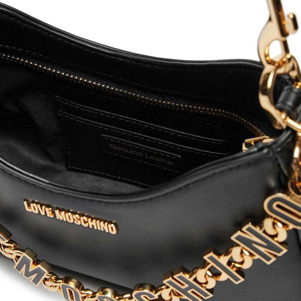 LOVE MOSCHINO Dangling Linie 
Hobo Bag aus schwarzem Leder