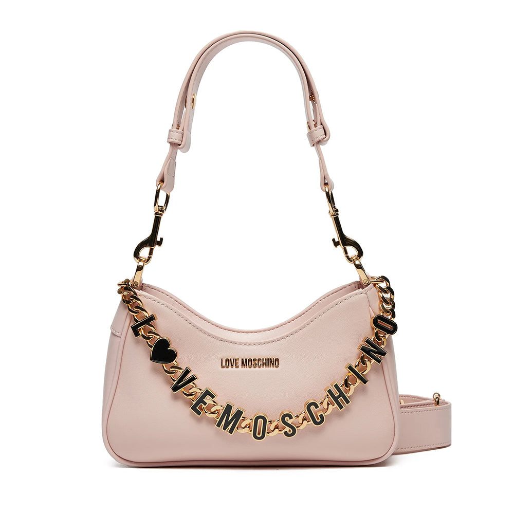LOVE MOSCHINO Dangling Linie 
Hobo Bag aus puderrosa Leder