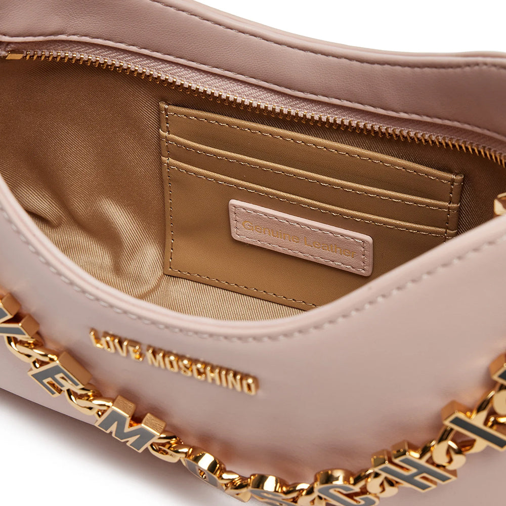 LOVE MOSCHINO Dangling Linie 
Hobo Bag aus puderrosa Leder