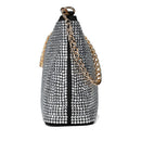 Borsa Donna a Spalla LOVE MOSCHINO Argento con Strass