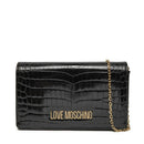 Clutch Donna con Tracolla LOVE MOSCHINO linea Shiny Croco Nero