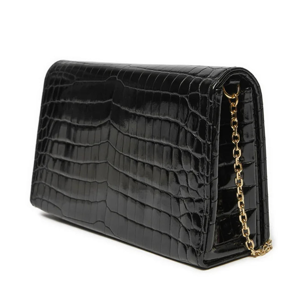 Clutch Donna con Tracolla LOVE MOSCHINO linea Shiny Croco Nero