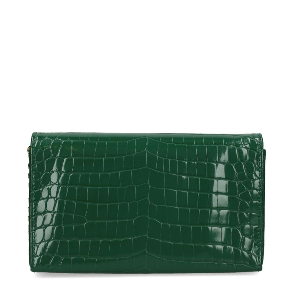 Clutch Donna con Tracolla LOVE MOSCHINO linea Shiny Croco Verde