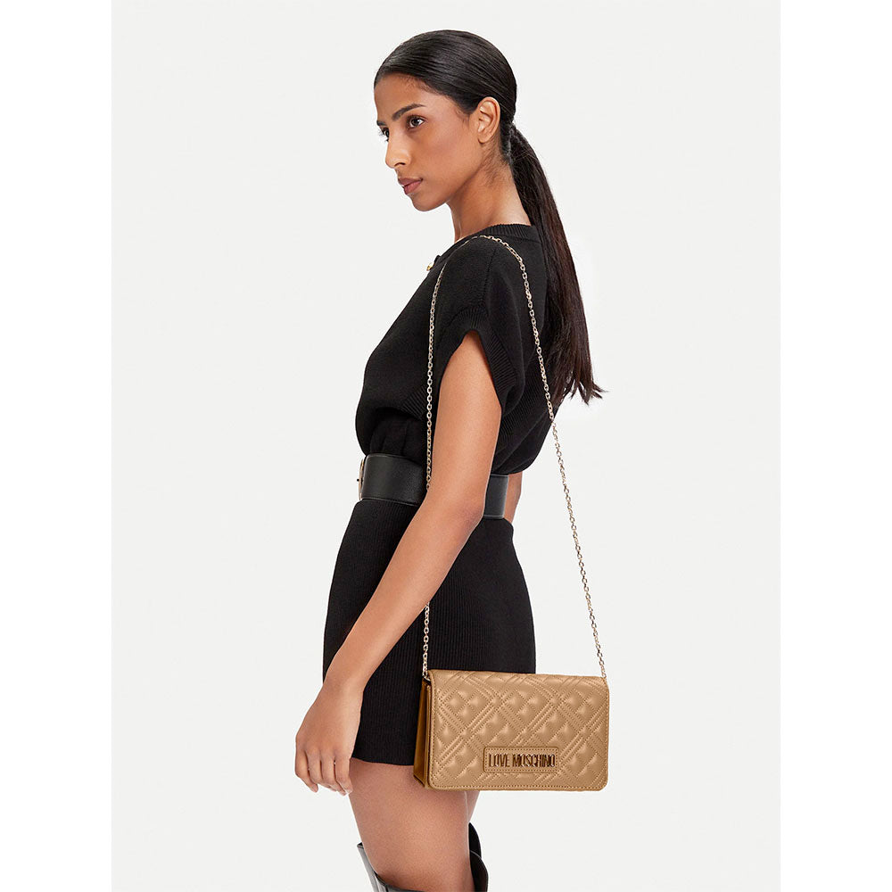 Clutch Donna con Tracolla LOVE MOSCHINO linea Smart Daily Quilted Beige