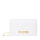 LOVE MOSCHINO Damen-Clutch mit Schultergurt Smart Daily Quilted White-Linie